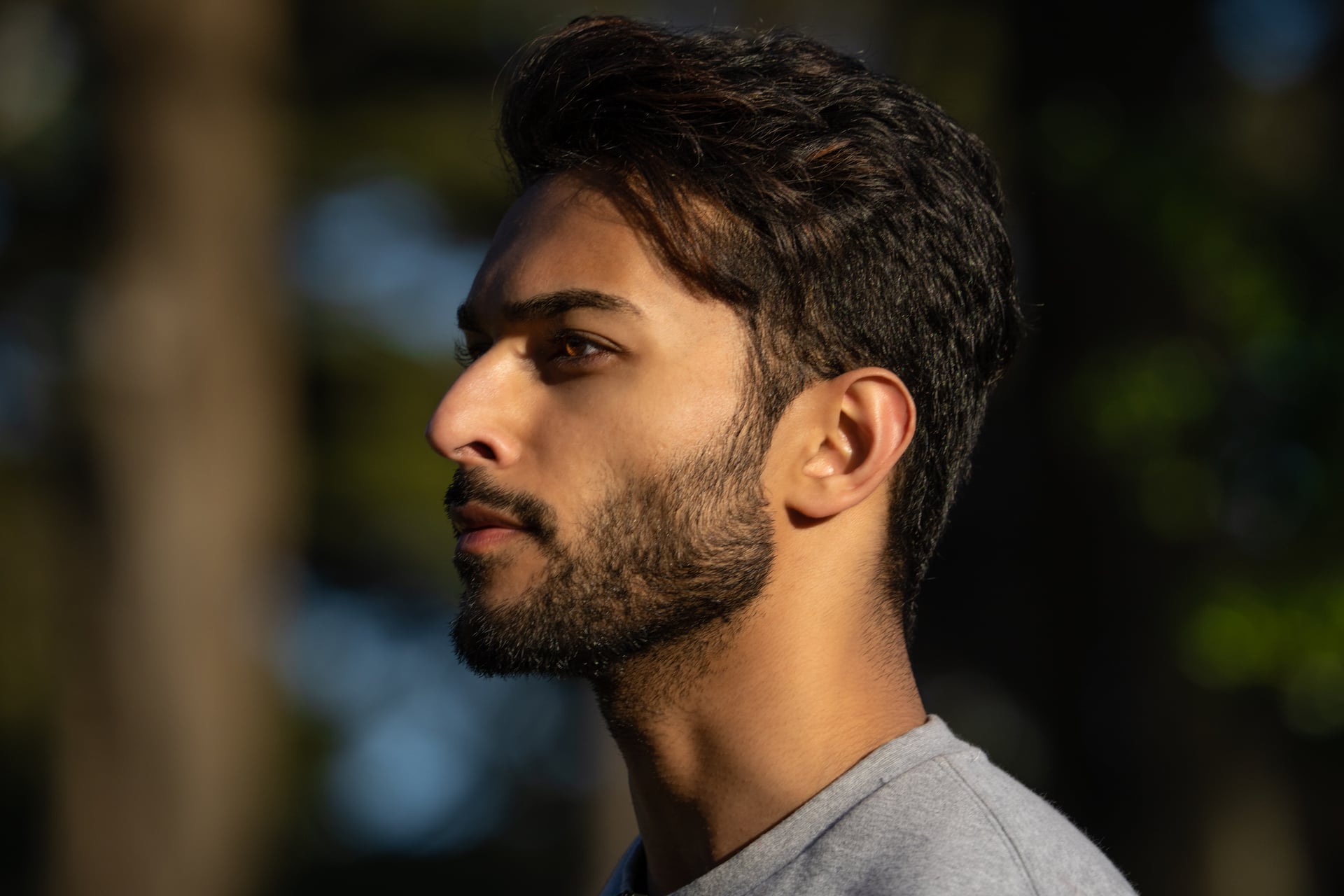 Profile portrait in golden light